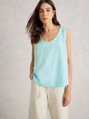 White Stuff Blue 100% Organic Cotton Ava Vest - Image 1 of 6