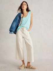 White Stuff Blue 100% Organic Cotton Ava Vest - Image 3 of 6