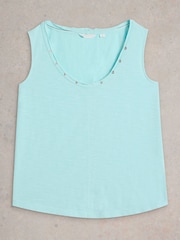 White Stuff Blue 100% Organic Cotton Ava Vest - Image 5 of 6