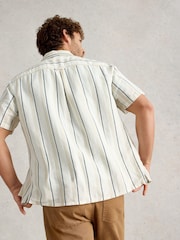 White Stuff Natural Keswick Short Sleeve Stripe Linen Shirt - Image 3 of 7