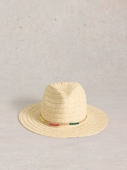 White Stuff Natural Metallic Fedora Hat - Image 1 of 2