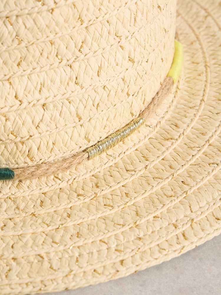 White Stuff Natural Metallic Fedora Hat - Image 2 of 2 White Stuff Natural Metallic Fedora Hat - Image 2 of 2