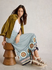 White Stuff Blue Fay Jersey Maxi Column Skirt - Image 1 of 6