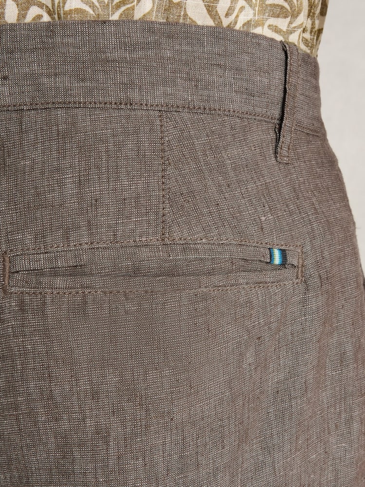 White Stuff Grey 100% Linen Chino Shorts - Image 4 of 6