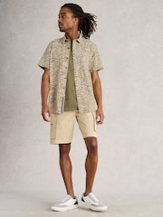 White Stuff Green 100% Cotton Finsbury Leaf Printed Shirt - Image 1 of 6