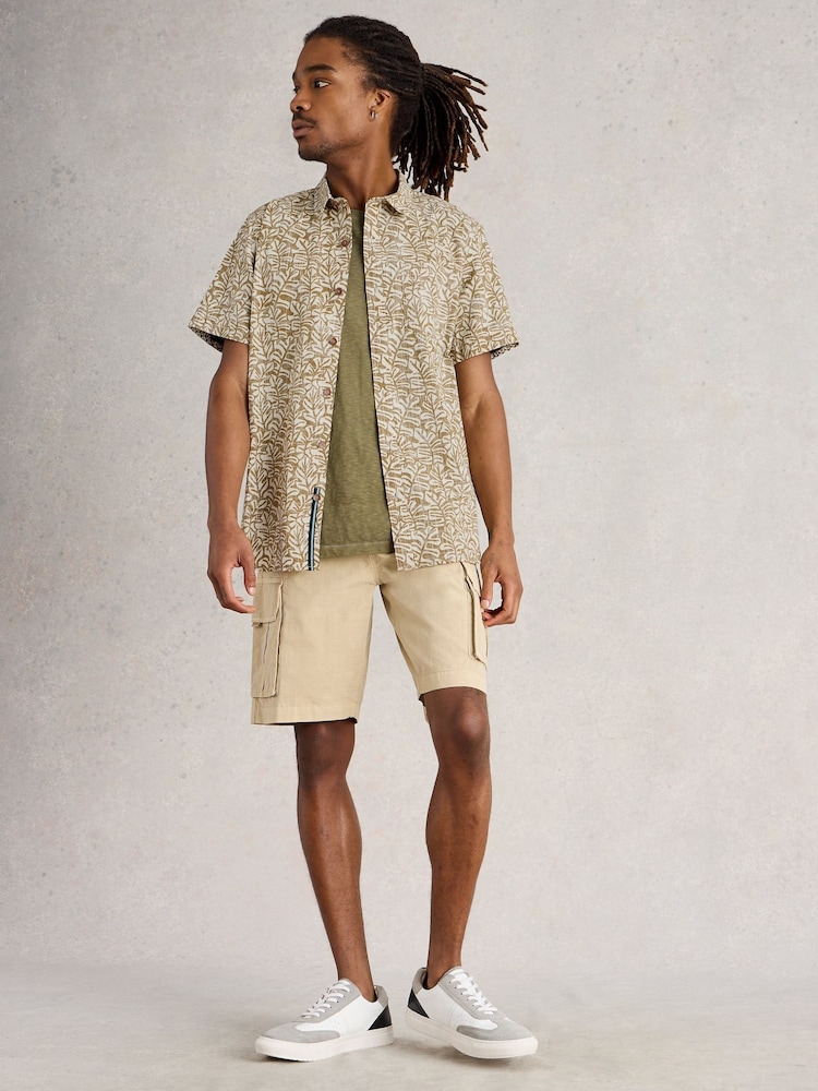 White Stuff Green 100% Cotton Finsbury Leaf Printed Shirt - Image 1 of 6