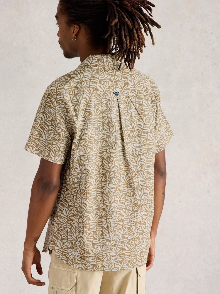 White Stuff Green 100% Cotton Finsbury Leaf Printed Shirt - Image 2 of 6 White Stuff Green 100% Cotton Finsbury Leaf Printed Shirt - Image 2 of 6