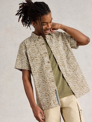 White Stuff Green 100% Cotton Finsbury Leaf Printed Shirt - Image 3 of 6