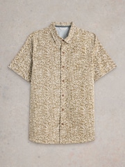 White Stuff Green 100% Cotton Finsbury Leaf Printed Shirt - Image 5 of 6
