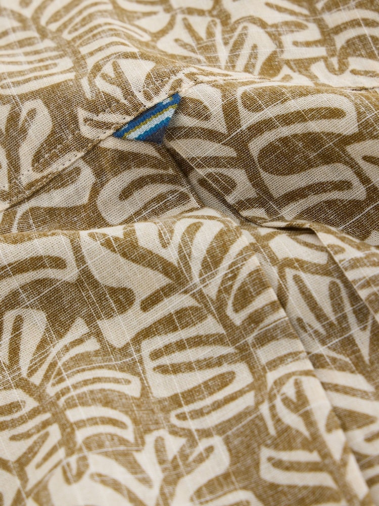 White Stuff Green 100% Cotton Finsbury Leaf Printed Shirt - Image 6 of 6