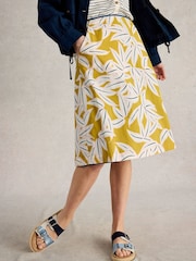White Stuff Yellow Cotton Nell Reversible Skirt - Image 1 of 7