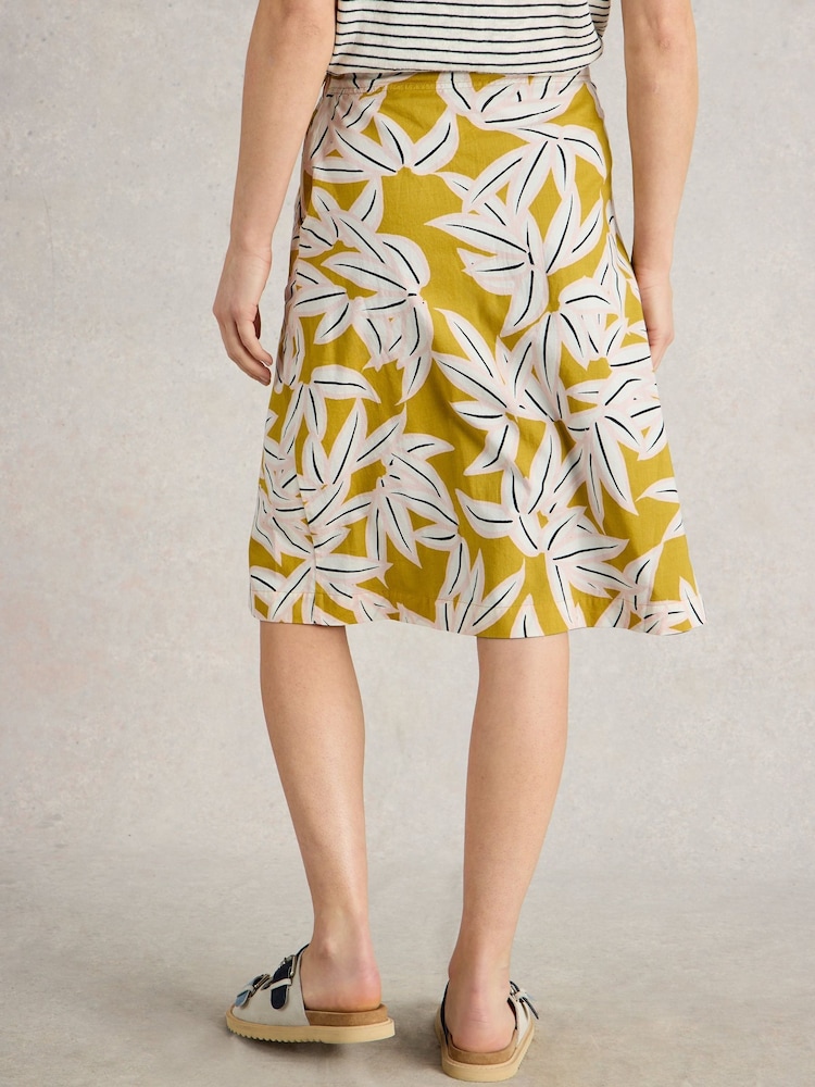 White Stuff Yellow Cotton Nell Reversible Skirt - Image 2 of 7