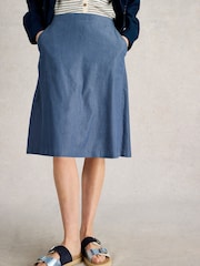 White Stuff Yellow Cotton Nell Reversible Skirt - Image 3 of 7