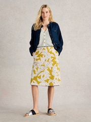 White Stuff Yellow Cotton Nell Reversible Skirt - Image 4 of 7