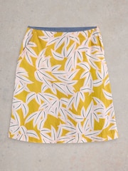White Stuff Yellow Cotton Nell Reversible Skirt - Image 5 of 7