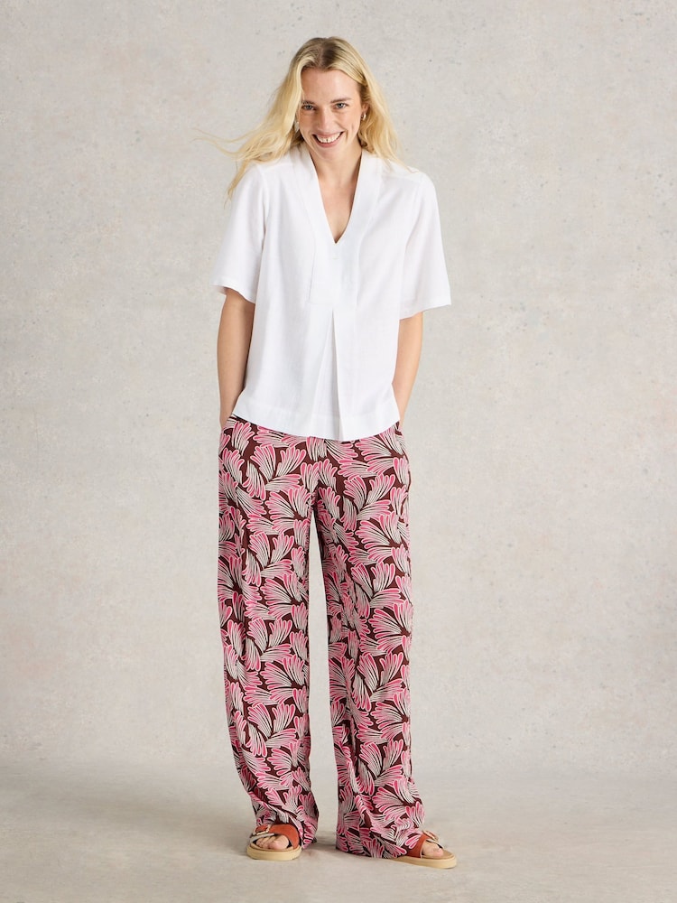 White Stuff White Celia Mix Short Sleeve Shirt - Image 2 of 6