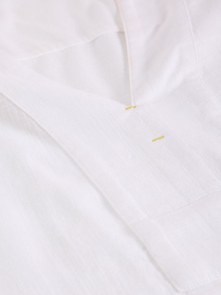 White Stuff White Celia Mix Short Sleeve Shirt - Image 6 of 6
