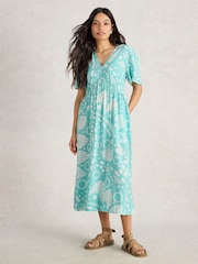 White Stuff Blue Lucy Midi Dress - Image 1 of 6