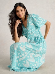 White Stuff Blue Lucy Midi Dress - Image 3 of 6