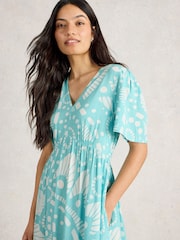 White Stuff Blue Lucy Midi Dress - Image 4 of 6