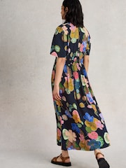 White Stuff NAVY MULTI Lucy Midi Dress - Image 2 of 6