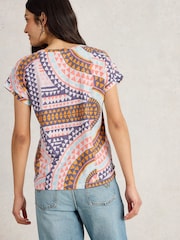 White Stuff Natural Nelly Notch Neck 100% Cotton T-Shirt - Image 2 of 6