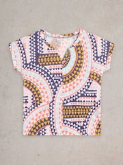 White Stuff Natural Nelly Notch Neck 100% Cotton T-Shirt - Image 5 of 6