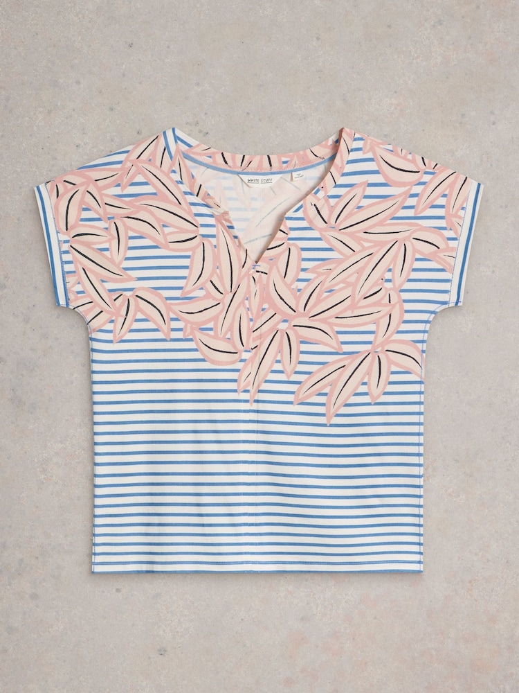 White Stuff White Nelly Notch Neck 100% Cotton T-Shirt - Image 6 of 6