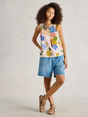 White Stuff cream 100% Organic Cotton Paradise Cotton Vest - Image 1 of 6