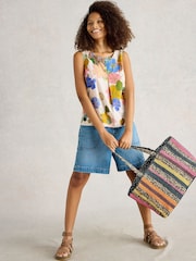 White Stuff cream 100% Organic Cotton Paradise Cotton Vest - Image 2 of 6