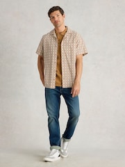 White Stuff Natural 100% Organic Cotton Short Sleeve Overdye Check Shirt - Image 3 of 6