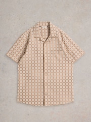 White Stuff Natural 100% Organic Cotton Short Sleeve Overdye Check Shirt - Image 5 of 6