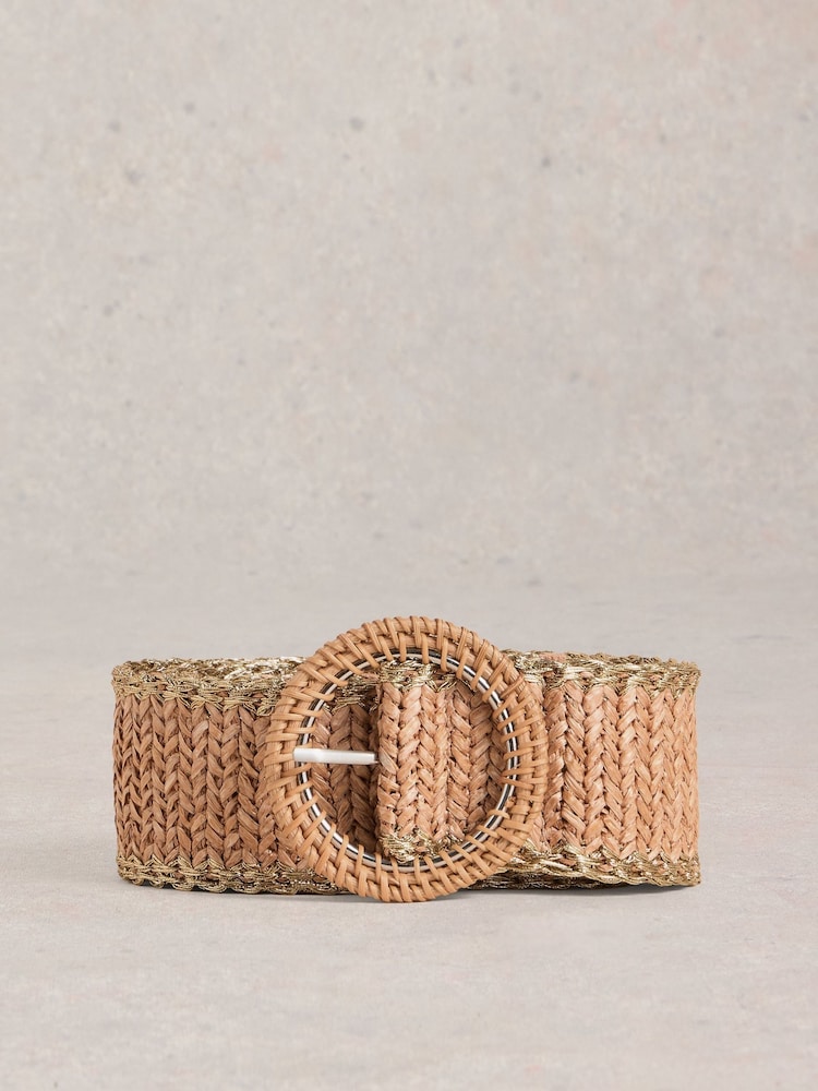 Natural - White Stuff Raffia Belt - Imagen 1 de 3