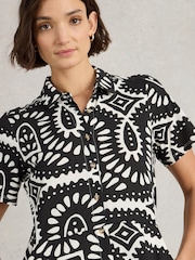 White Stuff Black Rua Jersey Shirt Dress - Image 4 of 6