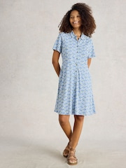 White Stuff Blue Ria Jersey Shirt Dress - Image 1 of 6