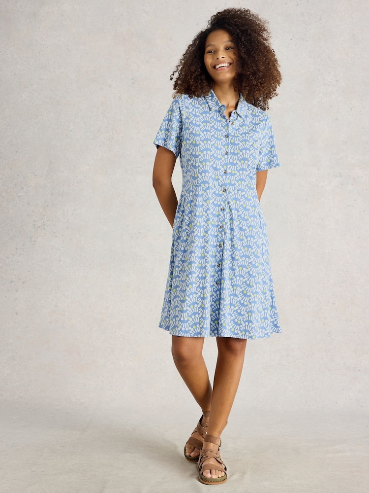 White Stuff Blue Ria Jersey Shirt Dress - Image 1 of 6