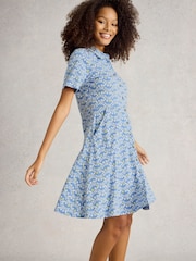 White Stuff Blue Ria Jersey Shirt Dress - Image 4 of 6