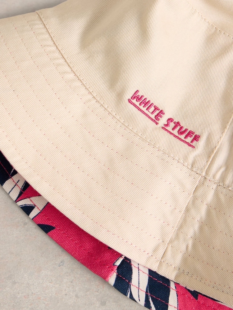 White Stuff Pink Printed Bucket Hat - Image 3 of 3
