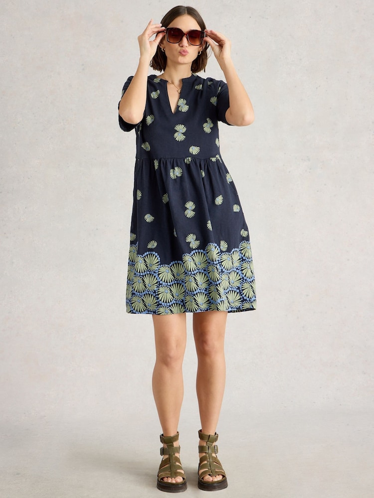 White Stuff Blue 100% Cotton Thea Jersey Dress - Image 1 of 6