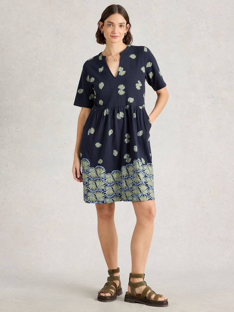 White Stuff Blue 100% Cotton Thea Jersey Dress - Image 2 of 6
