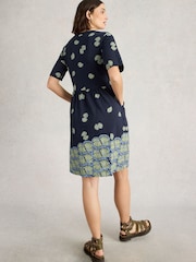 White Stuff Blue 100% Cotton Thea Jersey Dress - Image 4 of 6