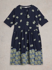 White Stuff Blue 100% Cotton Thea Jersey Dress - Image 5 of 6