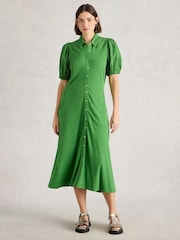 White Stuff Green Rua Broderie Shirt Dress - Image 1 of 6