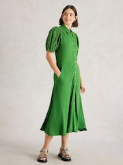 White Stuff Green Rua Broderie Shirt Dress - Image 2 of 6