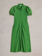 White Stuff Green Rua Broderie Shirt Dress - Image 5 of 6