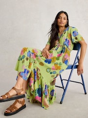 White Stuff Green Phoebe Midi Dress - Image 3 of 6