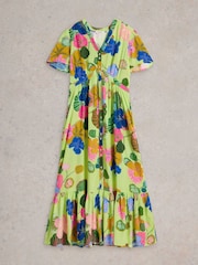 White Stuff Green Phoebe Midi Dress - Image 5 of 6