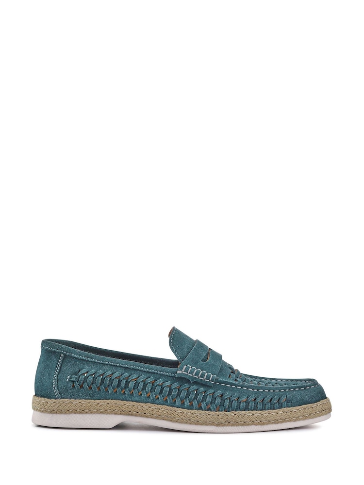 Jones Bootmaker Blue Raheem Leather Loafers - Image 1 of 4