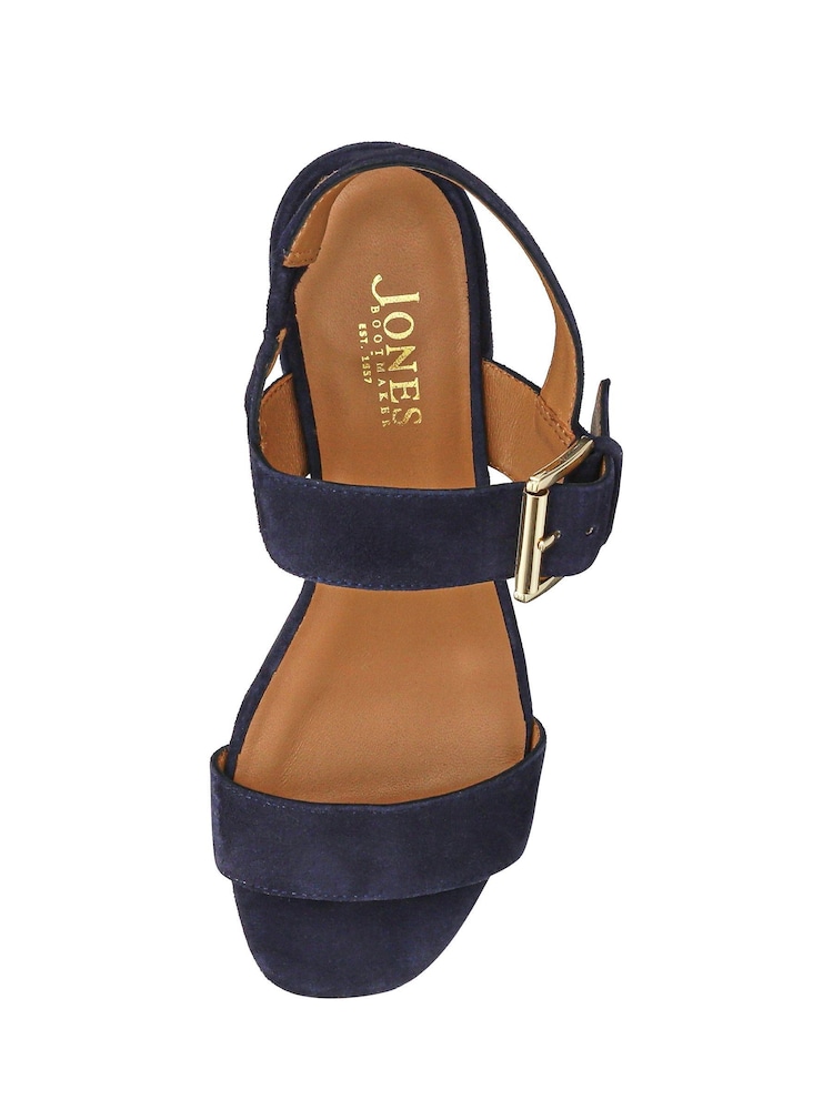 Jones Bootmaker Blue Kassidy2 Smart Block Heel Sandals - Image 4 of 5