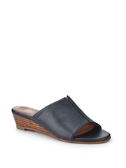 Azul - Jones Bootmaker Jocelyn Leather Wedge Heel Mules - Imagen 3 de 6